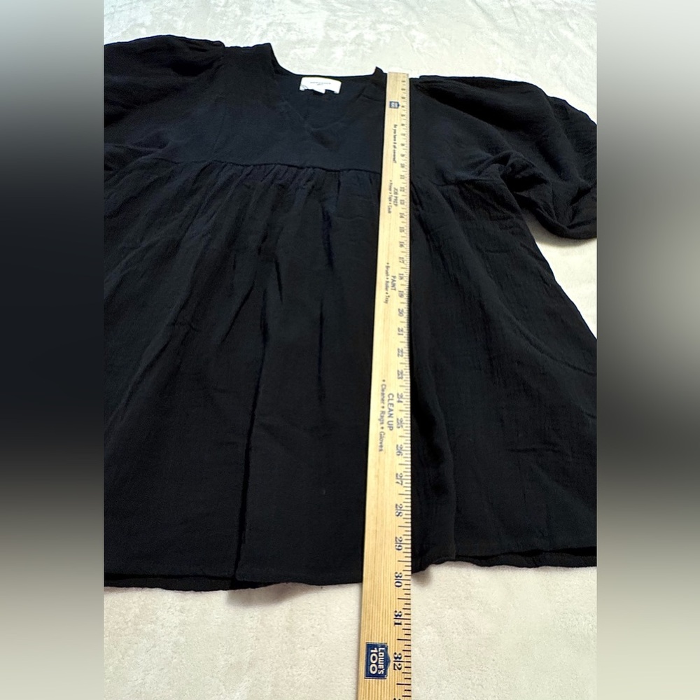 Pomander Place Black Gauze Millie Dress Womens Sz Small 100% Cotton - Picture 11 of 13